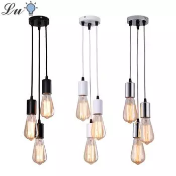 Светодиодные линейные подвесные светильники E27 90-260 В для спальни, гостиной, украшения, подвесной светильник, ресторан, бар, кафе, внутреннее освещение without bulbs
