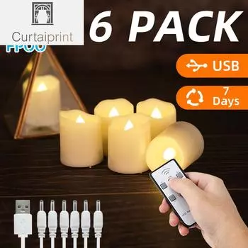Светодиодные мерцающие беспламенные свечи с перезаряжаемым таймером, дистанционным управлением, электрические чайные свечи, лампа для свадьбы, домашняя декоративная свеча