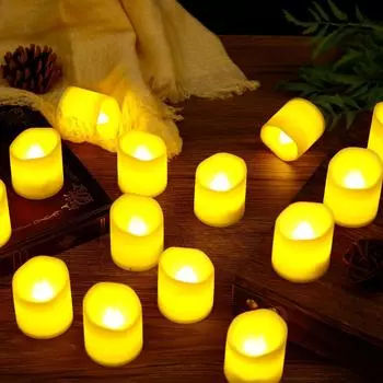 Светодиодные мини-свечи для Рождества, вечеринок, предложений и дней рождения бежевый