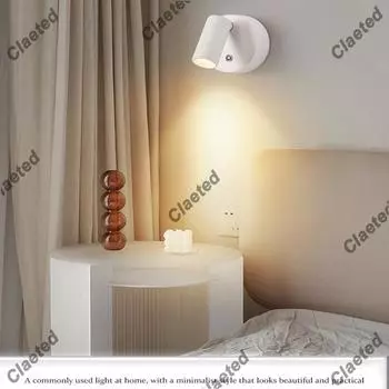 Светодиодные настенные бра с сенсорным управлением, перезаряжаемые внутренние беспроводные прожекторы, магнитный вращающийся беспроводной настенный светильник 3000K Warm light&Infinite dimming белый