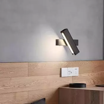 Светодиодные настенные светильники для помещений, вращающиеся, регулируемые, прикроватные лампы, современные, для гостиной, настенные бра, скандинавские, для прохода, бра 5W&warm white чёрный
