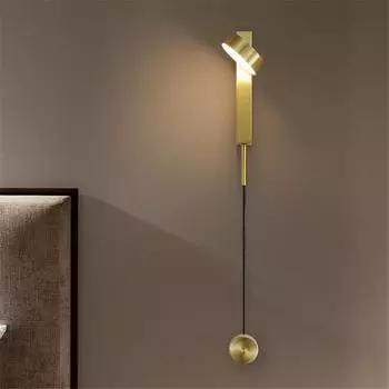 Светодиодные настенные светильники для помещений, вращающийся переключатель яркости, светодиодный настенный светильник, современный декор для лестницы, настенное бра для гостиной, светодиодный светильник 12 Вт Warm White (2700-3500K) чёрный