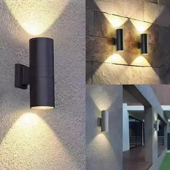 Светодиодные настенные светильники E27 Замена лампы Настенный светильник Внутренний настенный светильник для коридора Спальня Водонепроницаемые уличные лампы для крыльца No Bulb 9CM чёрный