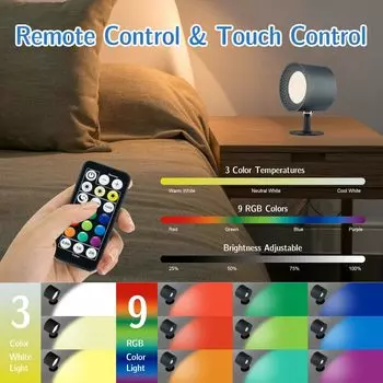 Светодиодные настенные светильники RGB настенные бра лампа перезаряжаемая диммируемая магнитная беспроводная лампа для спальни гостиная настенный декор