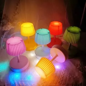 Светодиодные настольные лампы, цветной ночник, работающий на батарейках, прикроватная лампа для спальни, ночник для украшения дома, ночное освещение красный