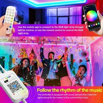 Светодиодные неоновые огни RGB, модель WiFi, приложение/пульт дистанционного управления, гибкие светодиодные гирлянды, несколько режимов, водонепроницаемый, синхронизация музыки, декор 1m