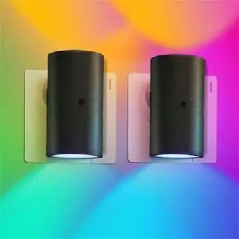 Светодиодные ночные светильники, подключаемые к стене, с регулируемой яркостью RGB, датчиком «от заката до рассвета», с регулируемой яркостью, настенные ночные светильники Cylindrica US