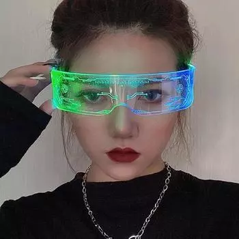 Светодиодные очки USB перезаряжаемые беспроводные светящиеся очки ночной бар вечеринка подарки неоновая вечеринка электронный реквизит для Хэллоуина Рождество