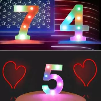Светодиодные огни для подсветки номеров, цветные, с пультом дистанционного управления, 4 режима мигания, 16 цветов, украшение для вечеринки, свадьбы, дня рождения 9