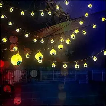 Светодиодные огни на Хэллоуин, гирлянды в виде глазных яблок на Хэллоуин, украшения, работающие от батареек, страшные огни на Хэллоуин для вечеринок в помещении и на открытом воздухе 1.5m 10leds USB