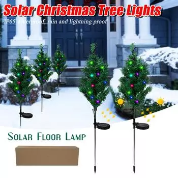 Светодиодные огни на солнечной батарее для рождественской елки Праздничные огни Наружная вилла Сад Внутренний двор Водонепроницаемые декоративные огни Газонное освещение