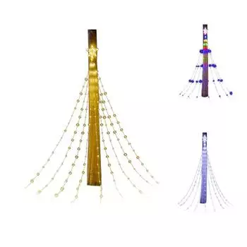 Светодиодные огни водопада со звездами рождественской елки с дистанционным управлением, 8 режимов освещения, IP44, водонепроницаемая строка USB разноцветный