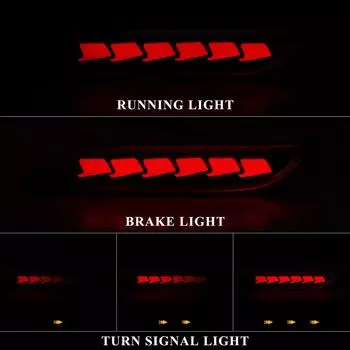 Светодиодные отражатели бампера для Toyota Camry 2018 2019 2020 2025 2025 2025 2025 Динамический указатель поворота Задний противотуманный фонарь стоп-сигнала