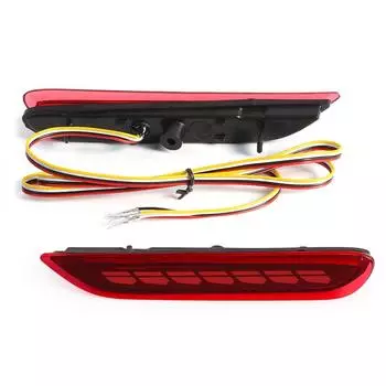 Светодиодные отражатели заднего бампера для Nissan X-trail T32 Rogue Qashqai J11 Leaf Pathfinder Infiniti Q50 QX60 JX35 2014 2015 2016 Red Shell