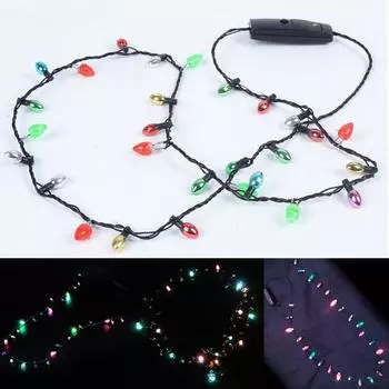 Светодиодные ожерелья с 8 лампочками, рождественские гирлянды со светодиодами, мини-шарики, светящиеся гирлянды, мебельные аксессуары чёрный