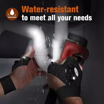 Светодиодные перчатки с полупальцами для мужчин и женщин, водонепроницаемые, для ночной рыбалки, для езды на велосипеде, бега, фонарика, прочные перчатки без пальцев