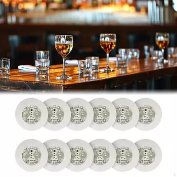 Светодиодные подставки 7 цветов RGB наклейки огни для паба дома рождественские бутылки светящиеся 12Pcs