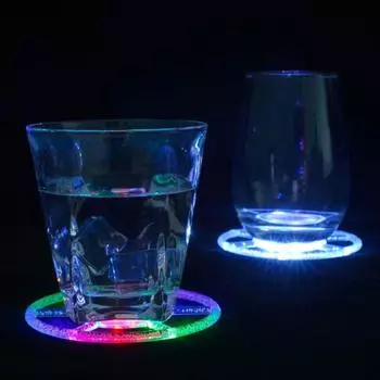 Светодиодные подставки под стаканы, светящиеся декоративные наклейки, светящиеся мигающие огни, бары для ночных клубов, декор для бутылок и чашек вина