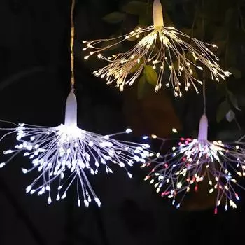 Светодиодные подвесные фейерверки на елку, украшение для двора, взрывные фейерверки, медные проволочные огни 1 шт.