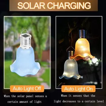 Светодиодные подвесные лампочки Soler Powered с крючком, водонепроницаемые, в форме юбки, декоративные светильники для сада, патио, заднего двора синий