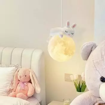 Светодиодные подвесные светильники в стиле минимализма Little Bear для спальни, детской комнаты, люстры для украшения дома, подвесные светильники