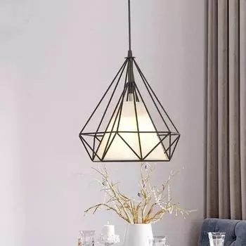 Светодиодные потолочные подвесные светильники, винтажная подвесная лампа для потолочной люстры, декор для внутренних помещений, подвесной светильник в металлической клетке No Bulb
