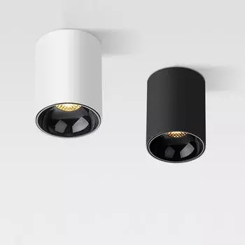 Светодиодные потолочные светильники с регулируемой яркостью и поверхностным монтажом COB 7 Вт 9 Вт 12 Вт 15 Вт 18 Вт 24 Вт AC110 В 220 В Точечный светильник с антибликовым покрытием 7W&Warm White 3000K&NOT DIMMABLE чёрный