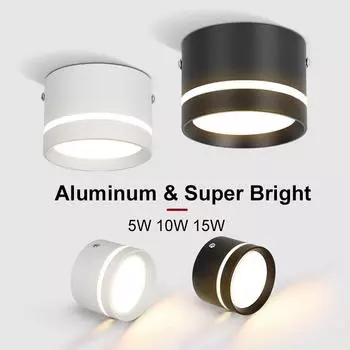 Светодиодные поверхностные потолочные светильники 5/10/15 Вт Macaron Down Lights 220 В Потолочный светильник светодиодный светильник для дома, потолочный светильник, 3 цвета, светильники для гостиной, гарантия 1 год 5W White light белый
