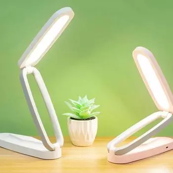 Светодиодные прикроватные настольные лампы, складная настольная лампа для чтения, спальни, ночник, перезаряжаемая через USB защита глаз синий