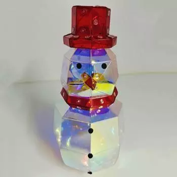 Светодиодные призматические переливающиеся снеговики, украшения с питанием от USB, 3D-светящиеся снеговики, красочные