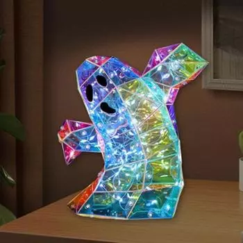 Светодиодные призматические радужные огни для украшения Хэллоуина, милые забавные украшения, жуткие тыквенные черепа, декор для вечеринки разноцветный