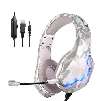Светодиодные профессиональные игровые наушники 3,5 мм, проводная игровая гарнитура, стерео компьютер, бас-геймер с микрофоном для ПК, мобильного телефона красный