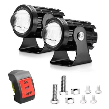 Светодиодные противотуманные фары для мотоцикла 2 шт. 60 Вт белые и желтые вспомогательные лампы водонепроницаемые прожекторы