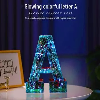 Светодиодные разноцветные буквы алфавита ручной работы: Украшения от AZ для декора помещений и рождественских подарков Letter A