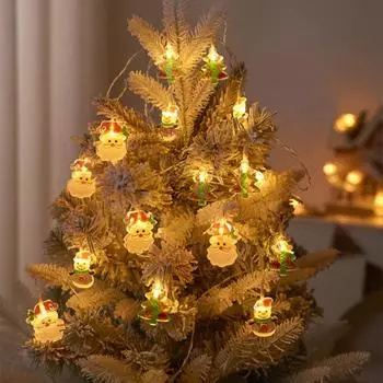 Светодиодные рождественские гирлянды, рождественская гирлянда на батарейках, рождественская гирлянда для новогодней вечеринки, украшение дома 1.5M 10LED светло-желтого