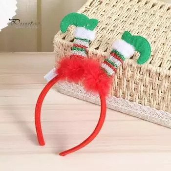 Светодиодные рождественские повязки на голову, шапки эльфа, обруч для волос в виде оленя со светодиодной подсветкой, праздничные сувениры, аксессуары для вечеринок A