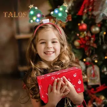 Светодиодные рождественские повязки на голову, шапки эльфа, обруч для волос в виде оленя со светодиодной подсветкой, праздничные сувениры, аксессуары для вечеринок C