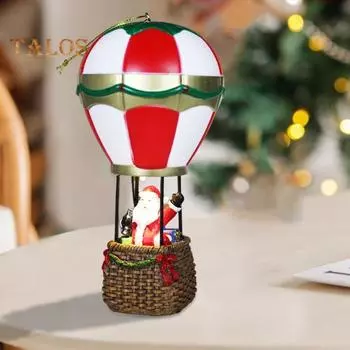 Светодиодные рождественские украшения из смолы Санта-Клаус, снеговик в воздушных шарах, светящиеся праздничные настольные украшения для праздничного домашнего декора Santa Claus
