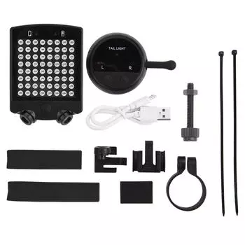 Светодиодные сигналы поворота для велосипеда, задний фонарь, беспроводной пульт дистанционного управления с возможностью зарядки через USB