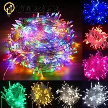 Светодиодные сказочные гирлянды, 7 цветов, на батарейках, уличный водонепроницаемый светодиодный гирляндный светильник, лампа для декора Рождества, дня рождения, домашней вечеринки 1M зелёный