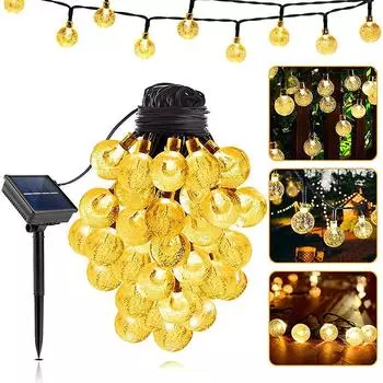 Светодиодные солнечные гирлянды для свадьбы, рождественской вечеринки, патио, газона, сада, декоративная лампа, водонепроницаемое ландшафтное декоративное освещение теплый белый