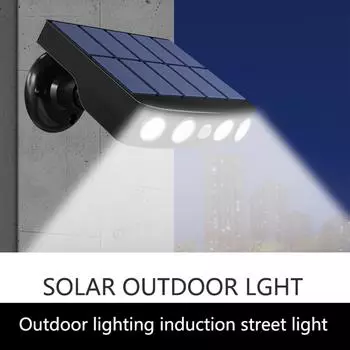 Светодиодные солнечные лампы с датчиком движения PIR, уличные настенные светильники для безопасности в саду чёрный