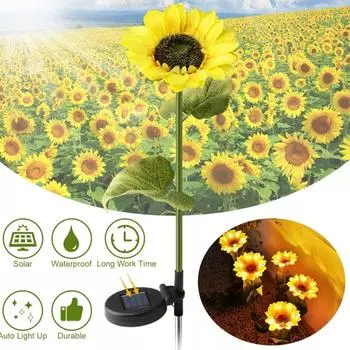 Светодиодные солнечные подсолнухи цветок светильник домашний декоративный цветок светильник садовый декор газонная лампа водонепроницаемый ландшафтный гирлянда светильник
