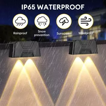 Светодиодные солнечные садовые фонари для ограждения, суперяркие водонепроницаемые лампы на солнечных батареях, настенные светильники, балконные лестницы, уличное освещение, декор для сада