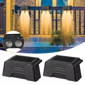 Светодиодные солнечные садовые светильники, супер яркие водонепроницаемые светильники на солнечных батареях, балконные лестницы, уличное освещение, уличные светодиодные светильники с солнечным светом