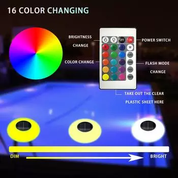 Светодиодные солнечные светильники для бассейна, уличные красочные 2000 мАч, газонная лампа UFO с дистанционным управлением интеллектуальным светом для плавания на воде