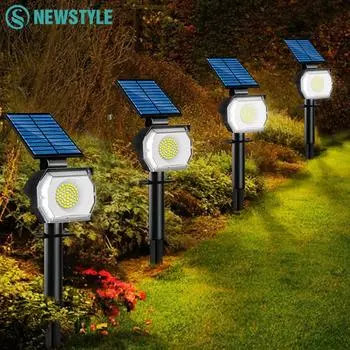 Светодиодные солнечные точечные светильники, уличные водонепроницаемые IP65 50/52, светодиодные регулируемые солнечные ландшафтные прожекторы, 3 режима освещения для двора 1PCS