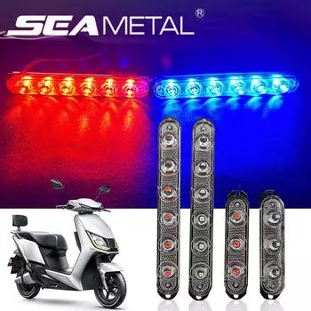 Светодиодные стробоскопы SEAMETAL, боковые сигнальные огни, стробоскопическая решетка, мигающий световой маячок для легковых автомобилей, грузовиков, красный, синий, светофор 12 В-24 В 3LED красный/синий