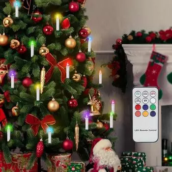 Светодиодные свечи, дистанционное управление с таймером, цветное освещение RGB, водонепроницаемая электронная свеча, свеча для украшения дома, День святого Валентина