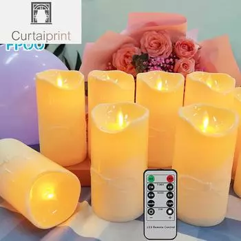 Светодиодные свечи с мерцающим пламенем и таймером, свечи на батарейках, свечи, рождественские свечи, свадебные свечи, украшения для дома, 2 шт.